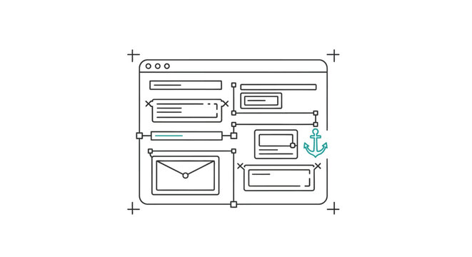 Website design template on screen.