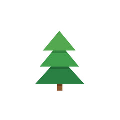 Fototapeta premium Simple Green Christmas Tree Icon.