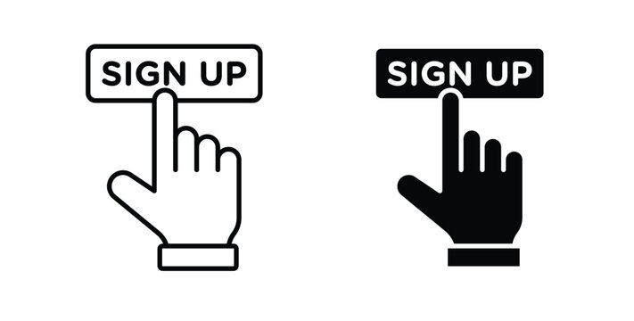Sign up icon for ui and web, Vector pictogram