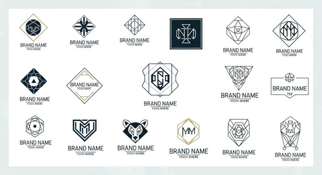 Collection of Vintage Style Logo Designs and Emblems.
