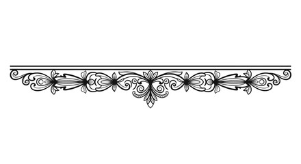 Ornate border design, decorative frame element, elegant floral pattern, black line art isolated on White Background Editable EPS © Md Shaikh Farid