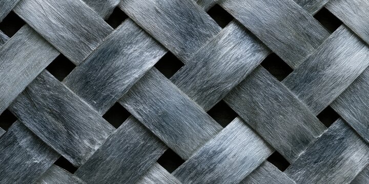 Tight weave of gray fibers creates a strong, textured pattern