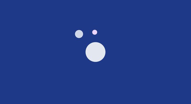 Minimalist abstract motion with floating circles on blue animation background