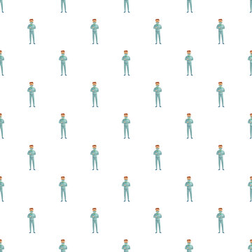 Doctor characters creating a repeating pattern for healthcare and medical concepts