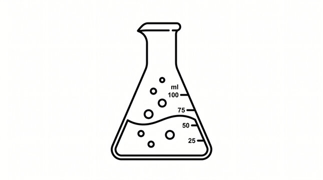 Chemistry Erlenmeyer Flask Minimalist Line Icon