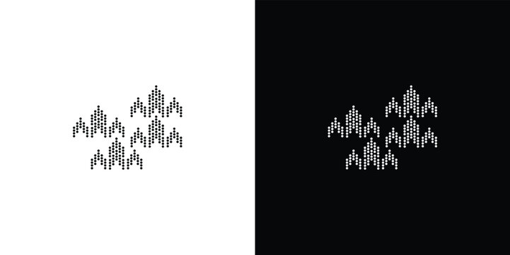 Black and white geometric pattern with interconnected dots and lines forming abstract shapes black background