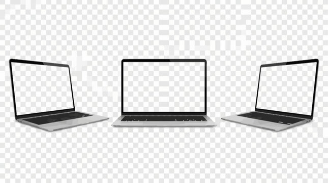 laptop mock up with transparent screen.