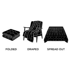 Fototapeta premium Black and white quilted fabric furniture.