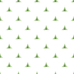 Fototapeta premium Repeating green camping tents forming an outdoor and travel seamless pattern