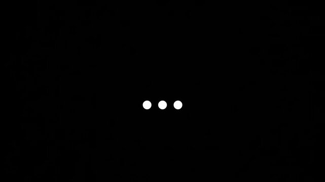 Clean and modern graphic showing three white circular dots on a dark background, representing a loading indicator, waiting status, or an ellipsis for more options