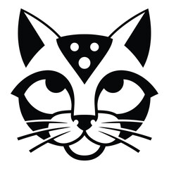 Stylized cat face with triangular markings on forehead isolated on transparent background icon © designernur