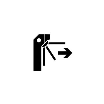 Black Tag Icon with Arrow.