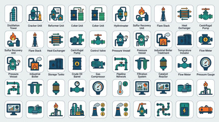 Industrial Equipment Icons Set Vector Illustration. © Joni