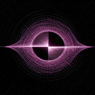 Complex abstract representation of gravitational pull bending a dimensional grid, illustrating fundamental physics, cosmic fields, and spacetime structure, space, technology, field
