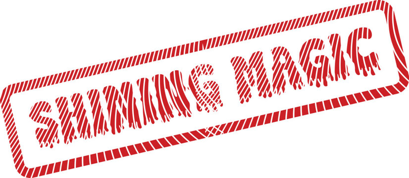 Distressed bright red stamp mark highlighting Shining Magic for extraordinary moments and wonder