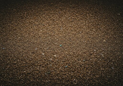 Extreme close-up of a surface covered with disorganized, scattered items creating a dense, chaotic pattern perfect for a background texture, visual noise, heap, surface