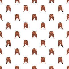 Fototapeta premium Bison buffalo animals forming a repeating tile pattern on a white background