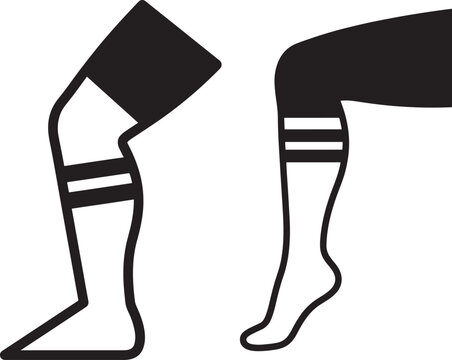 Legs with socks icon silhouette vector for sport