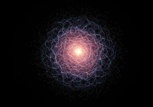 Abstract visualization representing the fundamental quantum field, showing complex energy fluctuations and the structure of reality at the smallest scale, blue, fluctuation, energy