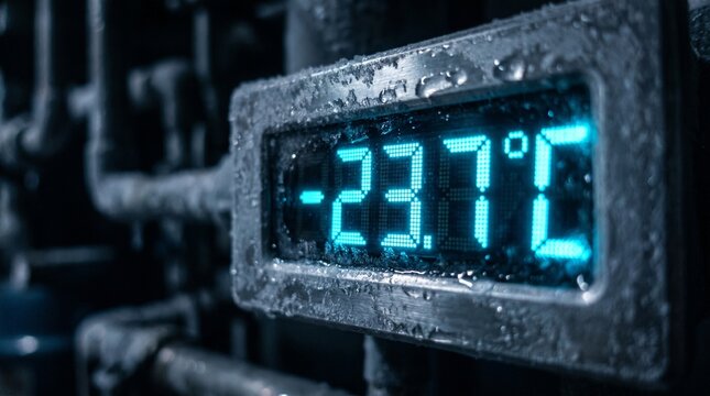 Digital Display Showing Extreme Sub Zero Temperature in Cold Storage