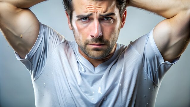 Man With Hyperhidrosis Sweating Very Badly