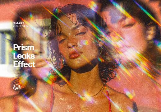 Prism Photo Effect &ndash; Light Leak for Album Cover & Social Media (PSD)