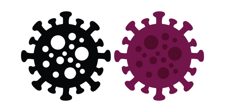 Virus cells microbes black purple