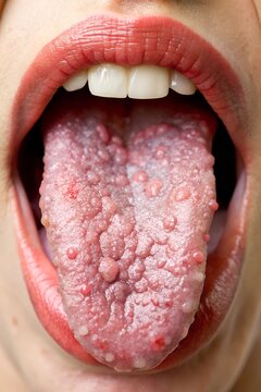Woman Tongue With Bad Bacteria Candidiasis
