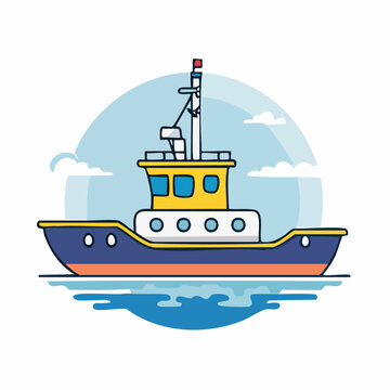 Cartoon Tugboat Illustration