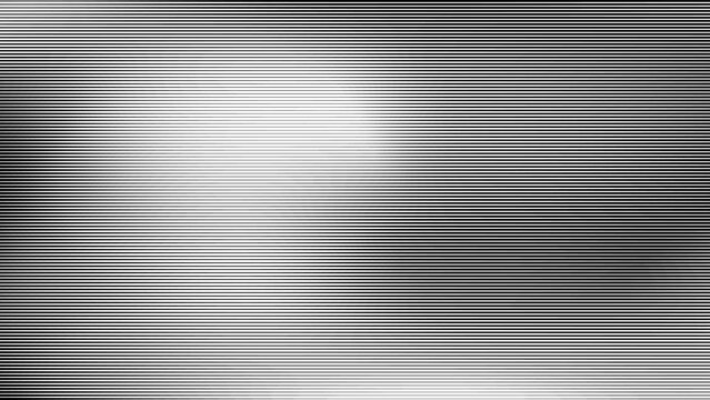 Horizontal black and white lines create a dynamic halftone gradient effect in this abstract vector background. The varying thickness of parallel stripes produces a high contrast scanline look.