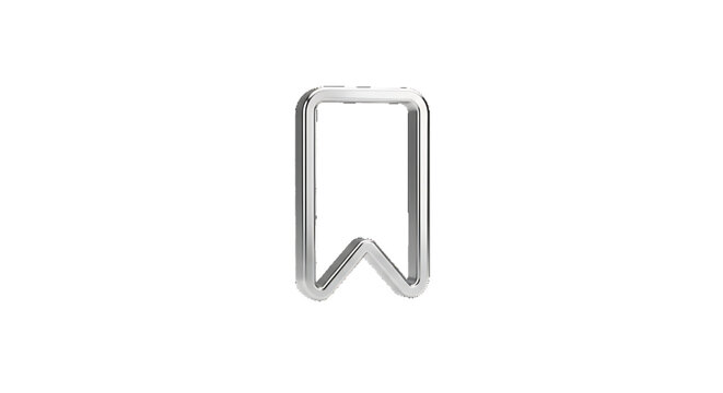 Simple metal bookmark icon isolated on white background