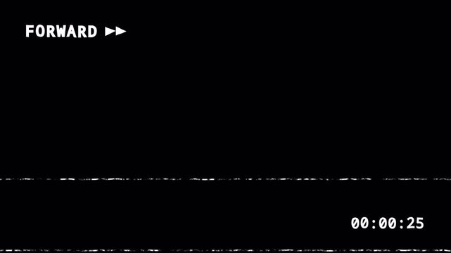 VHS fast forward overlay with alpha channel. 4K video
