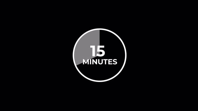 15 Minute Circular Countdown Timer Animation in 4K