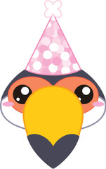 Fototapeta premium Toucan with birthday hat