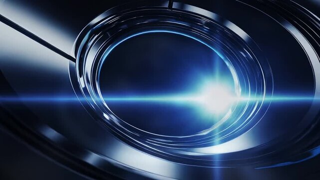 Glossy Black Futuristic Ring Tunnel Loop
