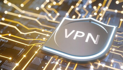 Fototapeta premium VPN button representing virtual private network security concept