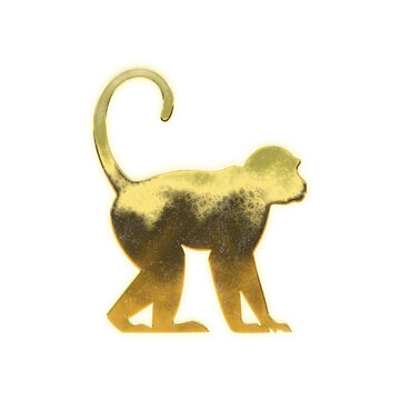 Shining golden Monkey, alpha channel