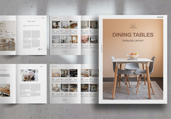 Beige and White Minimal Furniture Catalog Brochure Layout