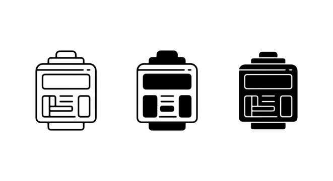 Modern Digital Timer Icons, Stopwatch & Countdown Clock Vector Set, Minimalist Interface Elements