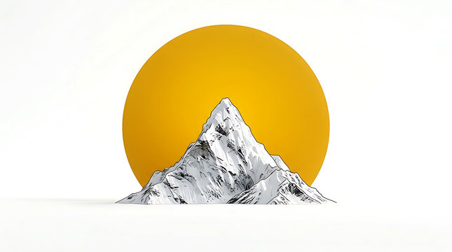 Monolithic Sun Rising Over Single Peak (Daylight Version)