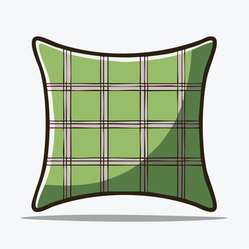 Green Plaid Cushion Illustration