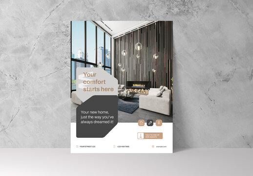 Beige Gray Modern Luxury Real Estate Flyer Layout