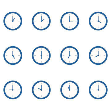 vector set of clocks flat design illustration