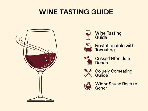 Wine Tasting Guide with Glass and Tasting Notes.