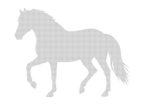 Halftone Effect Horse Illustration, Artistic Digital Artwork