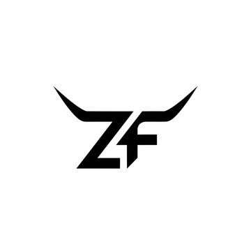 Black and white stylized eagle with sharp wings and a bold "ZF" central logo