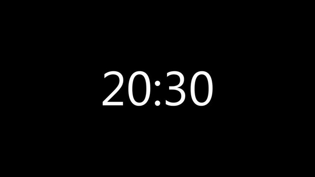 21 Minute Countdown Timer - Minimal White on Black , with video animation.