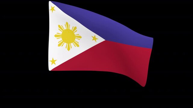 Flag of the Philippines &ndash; 3d render looped with alpha channel.