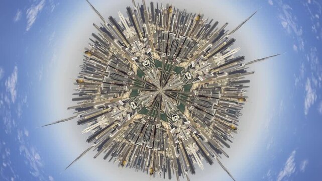 dubai skyline abstract hypnotic pattern