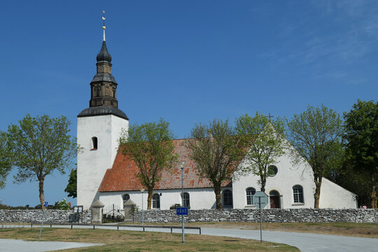 The Church and the cemetery in Faro, Gotland, Sweden.